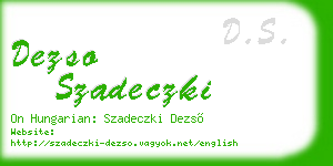 dezso szadeczki business card